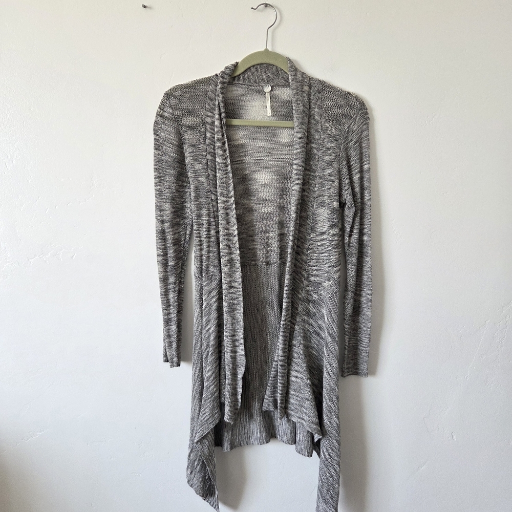 Margaret O'Leary Gray Lightweight Knit Cardigan Open Front Beach Casual Comfy S